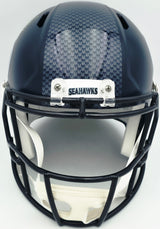 Malcolm Smith Autographed Seattle Seahawks Blue Full Size Speed Replica Helmet "SB LXVIII MVP" Beckett BAS Witness Stock #262124