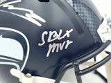 Kenneth Walker III Autographed Seattle Seahawks Blue Full Size Speed Replica Helmet "SB LX MVP" Beckett BAS Witness Stock #262131