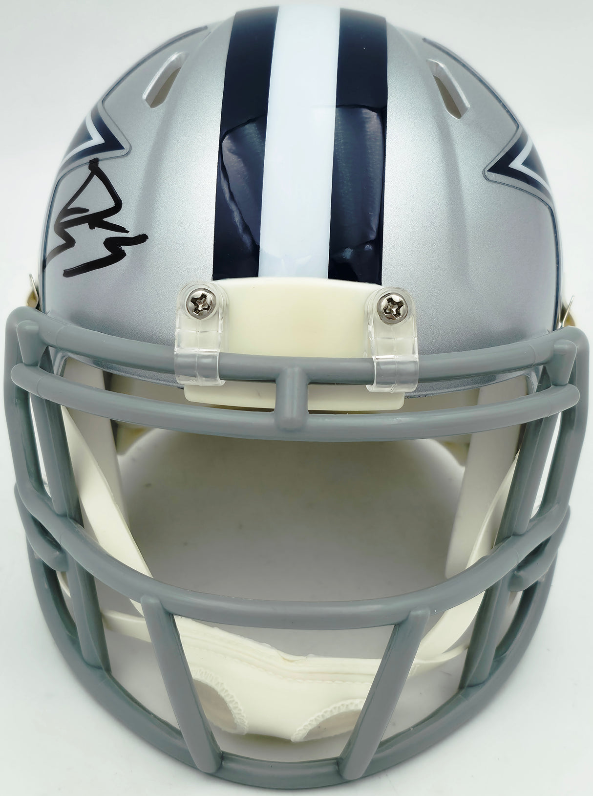 George Pickens Autographed Dallas Cowboys Silver Speed Mini Helmet JSA Witness Stock #262391