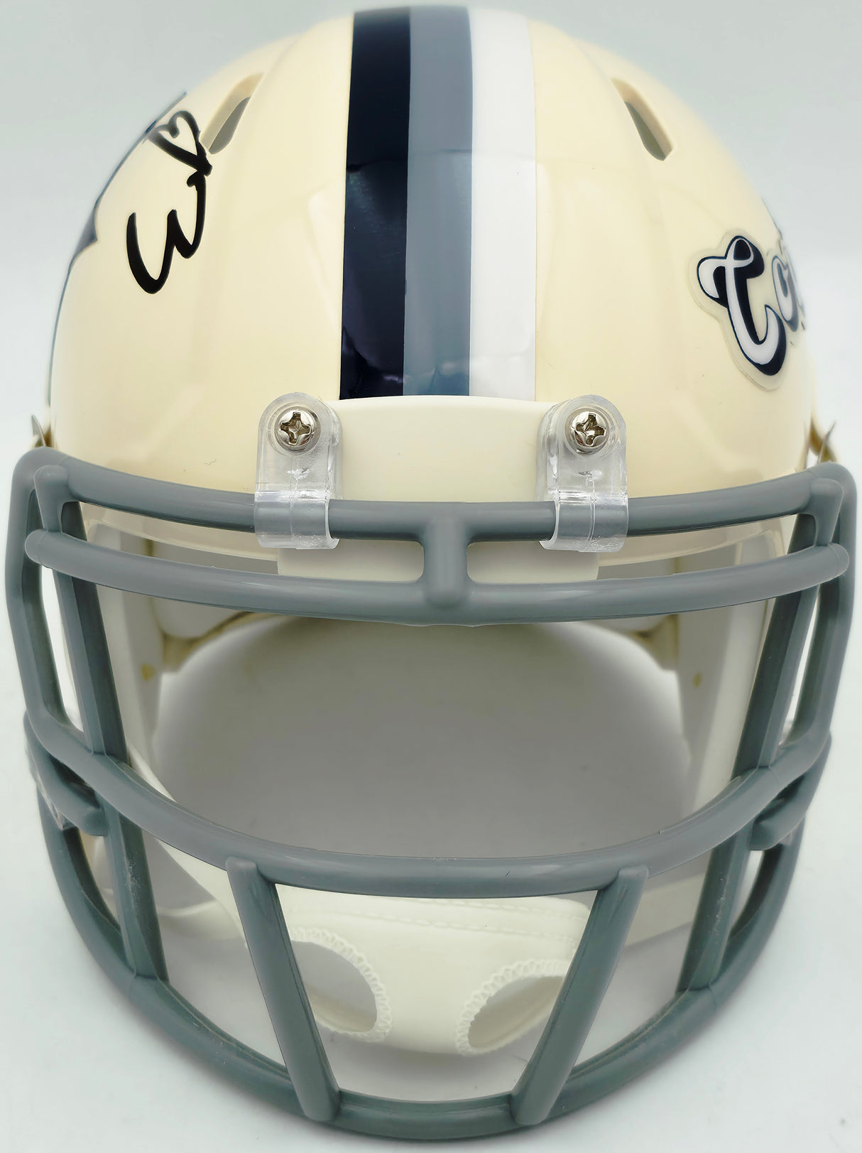 George Pickens Autographed Dallas Cowboys Cream Retro Speed Mini Helmet JSA Witness Stock #262392