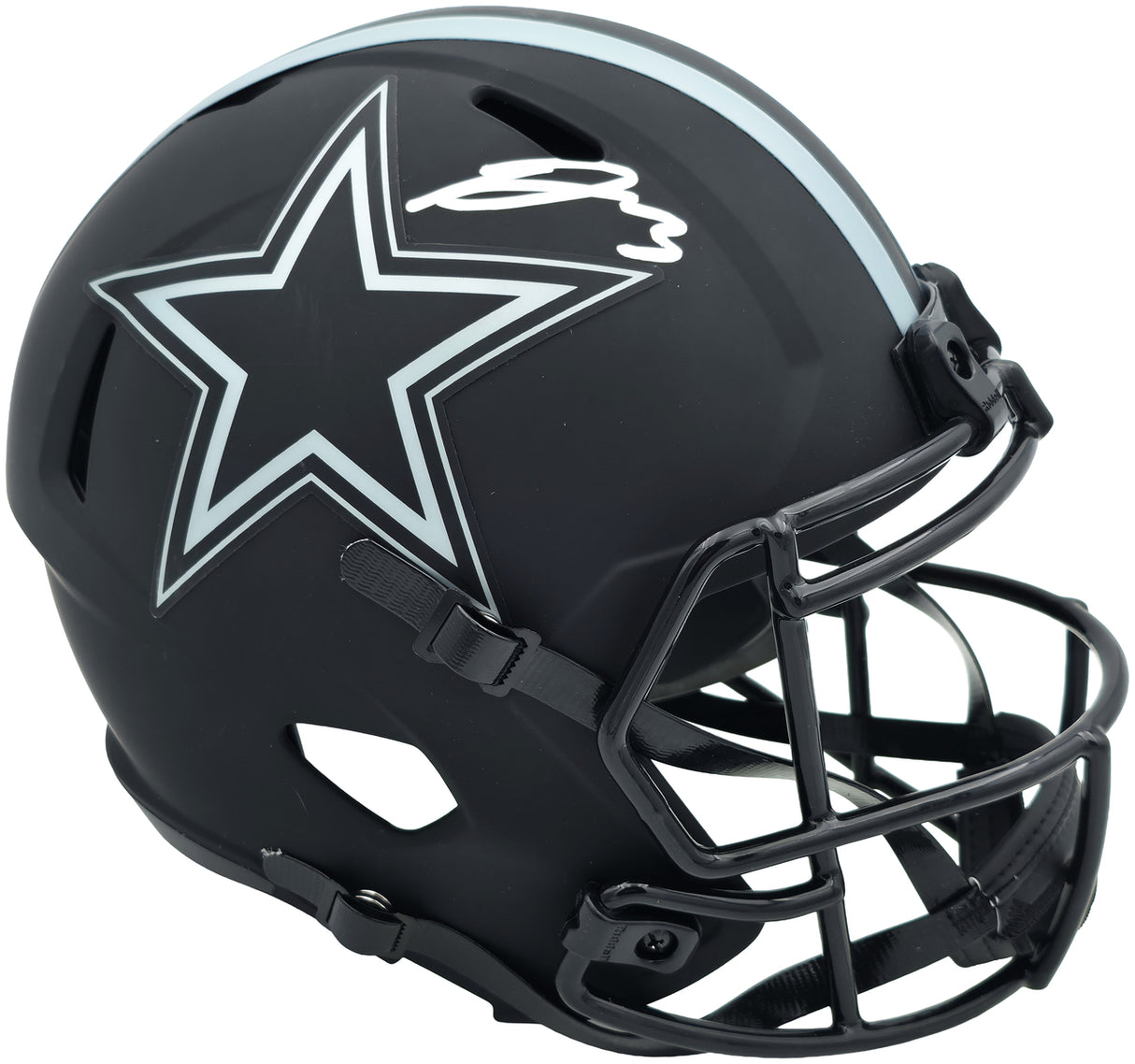 George Pickens Autographed Dallas Cowboys Eclipse Black Full Size Speed Replica Helmet JSA Witness Stock #262390