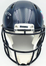 Jaxon Smith-Njigba Autographed Seattle Seahawks Blue Super Bowl LX Champions Logo Full Size Authentic Speed Helmet Fanatics Holo Stock #262359