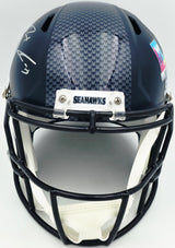 Jaxon Smith-Njigba Autographed Seattle Seahawks Blue Super Bowl LX Champions Logo Full Size Speed Replica Helmet Fanatics Holo Stock #262360