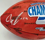 Jaxon Smith-Njigba Autographed Seattle Seahawks Official Super Bowl LX Logo Leather Football Fanatics Holo Stock #262362