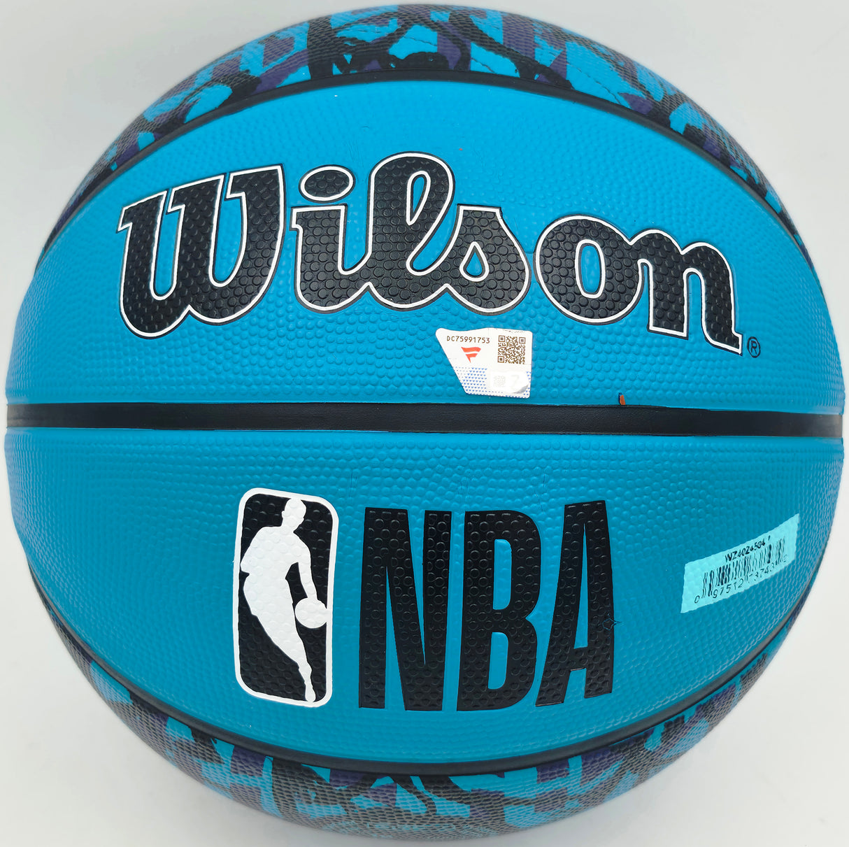 Kon Knueppel Autographed Charlotte Hornets Purple Graffiti Logo Basketball Fanatics Holo Stock #262374