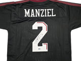 Texas A&M Aggies Johnny Manziel Autographed Black Jersey "12 HT" Beckett BAS Witness Stock #262056