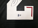 Texas A&M Aggies Johnny Manziel Autographed Black Jersey "12 HT" Beckett BAS Witness Stock #262056