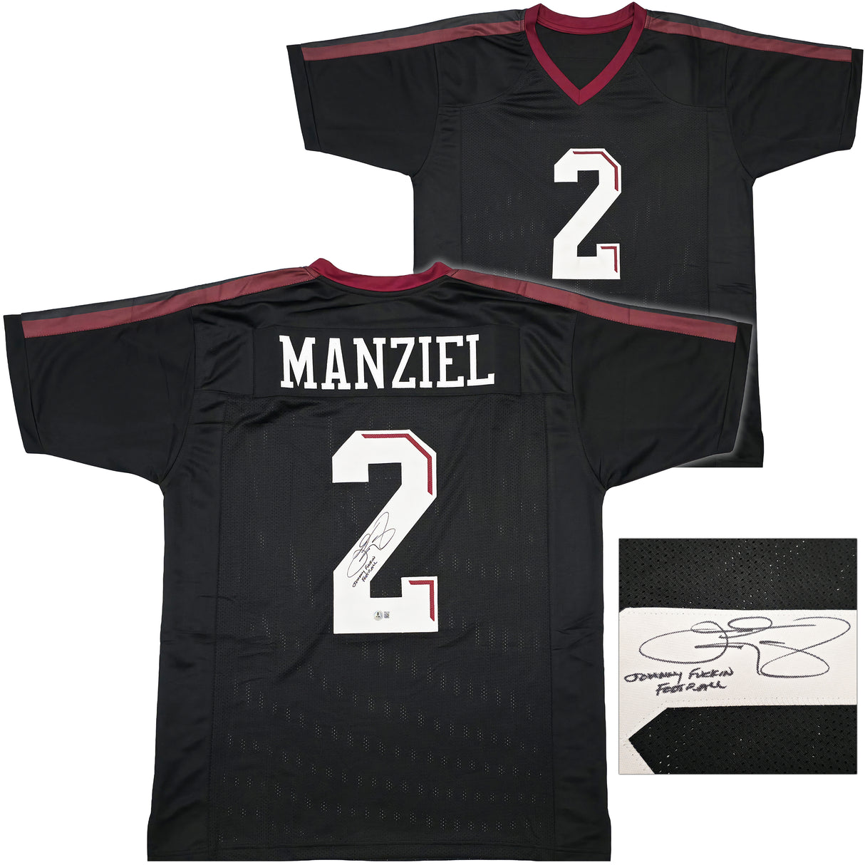 Texas A&M Aggies Johnny Manziel Autographed Black Jersey "Johnny F'cking Football" Beckett BAS Witness Stock #262053