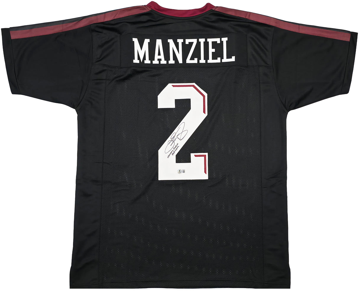 Texas A&M Aggies Johnny Manziel Autographed Black Jersey "Johnny F'cking Football" Beckett BAS Witness Stock #262053