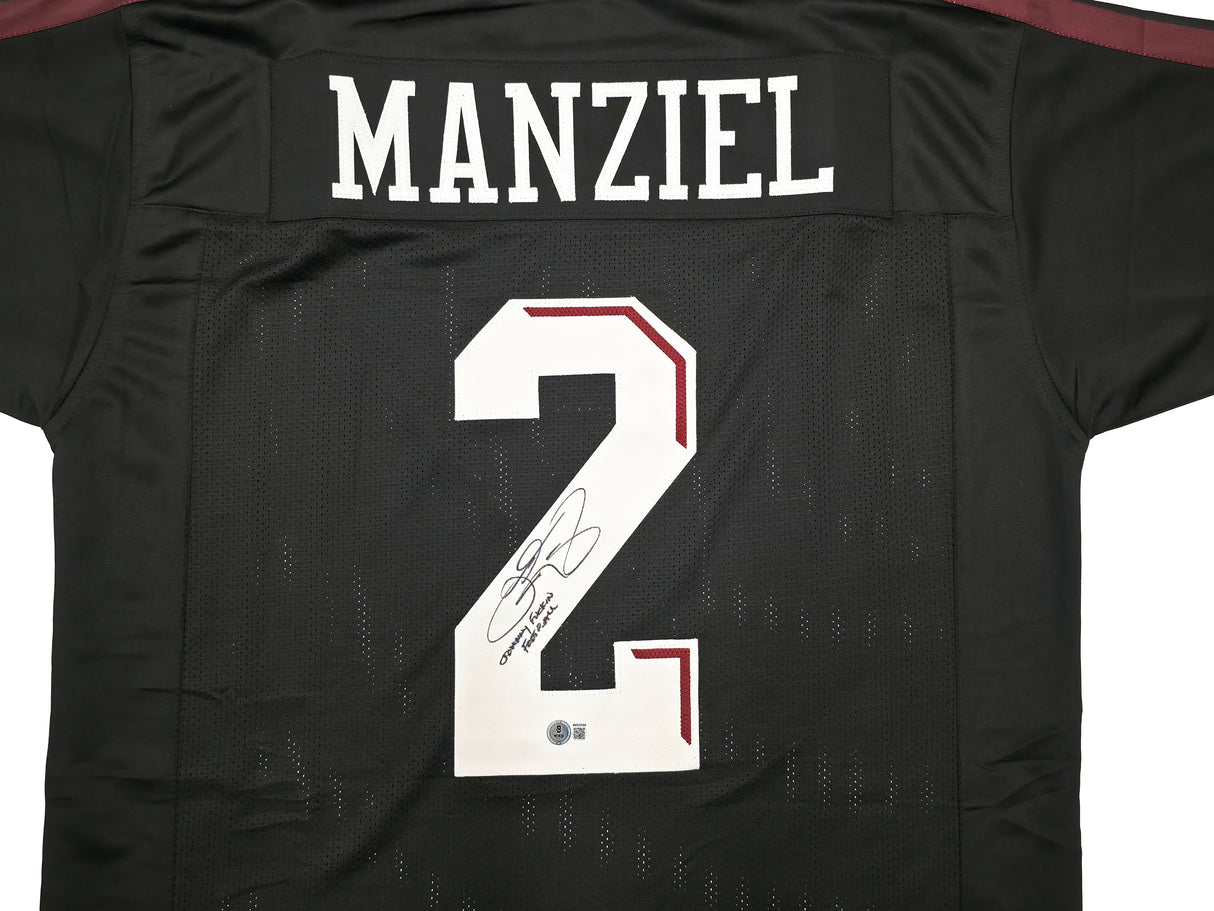 Texas A&M Aggies Johnny Manziel Autographed Black Jersey "Johnny F'cking Football" Beckett BAS Witness Stock #262053