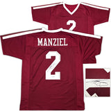 Texas A&M Aggies Johnny Manziel Autographed Maroon Jersey Beckett BAS Witness Stock #262054