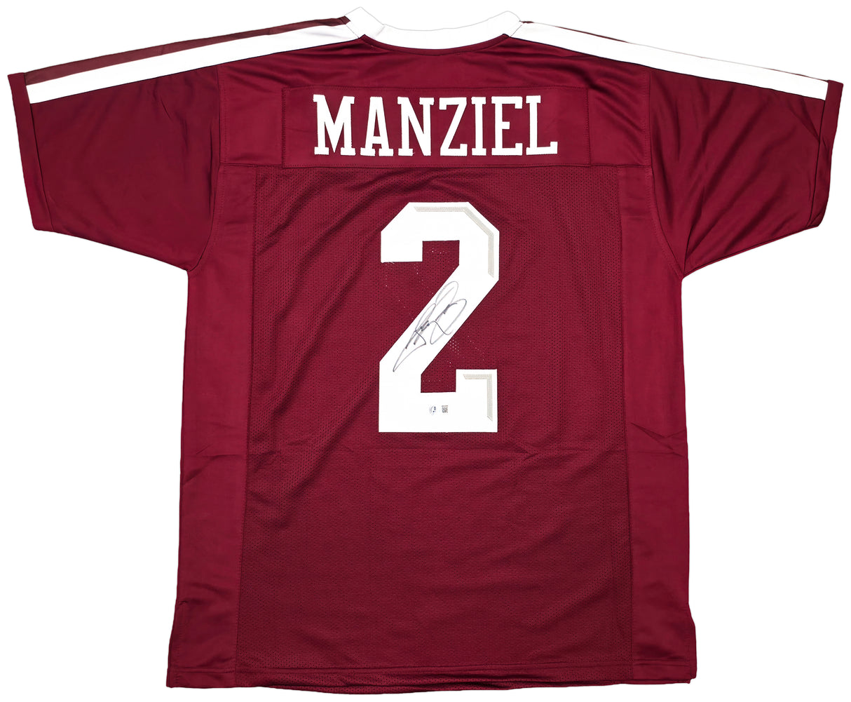 Texas A&M Aggies Johnny Manziel Autographed Maroon Jersey Beckett BAS Witness Stock #262054