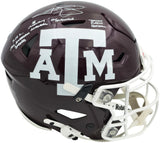 Johnny Manziel Autographed Texas A&M Aggies Maroon Full Size Authentic Hyper Speed Flex Helmet "2012 All American Badass, Money Manziel, 12 HT, Johnny F'ckin Football" Beckett BAS Witness Stock #261978