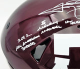 Johnny Manziel Autographed Texas A&M Aggies Maroon Full Size Authentic Hyper Speed Flex Helmet "2012 All American Badass, Money Manziel, 12 HT, Johnny F'ckin Football" Beckett BAS Witness Stock #261978