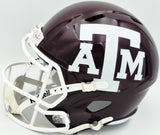 Johnny Manziel Autographed Texas A&M Aggies Maroon 2020 Full Size Speed Replica Helmet "12 HT" Beckett BAS Witness Stock #261979