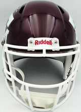 Johnny Manziel Autographed Texas A&M Aggies Maroon 2020 Full Size Speed Replica Helmet "Johnny F'cking Football" Beckett BAS Witness Stock #261980