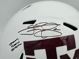 Johnny Manziel Autographed Texas A&M Aggies White Full Size Speed Replica Helmet "Johnny F'cking Football" Beckett BAS Witness Stock #261981