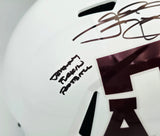 Johnny Manziel Autographed Texas A&M Aggies White Full Size Speed Replica Helmet "Johnny F'cking Football" Beckett BAS Witness Stock #261981