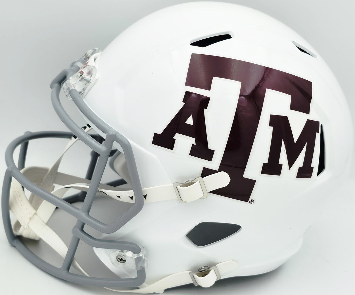 Johnny Manziel Autographed Texas A&M Aggies White Full Size Speed Replica Helmet "Johnny F'cking Football" Beckett BAS Witness Stock #261981