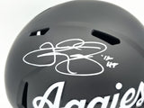 Johnny Manziel Autographed Texas A&M Aggies Black Full Size Script Logo Speed Replica Helmet "12 HT" Beckett BAS Witness Stock #261983