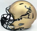 Johnny Manziel Autographed Texas A&M Aggies Gold Full Size Heisman Logo Speed Replica Helmet "12 HT" Beckett BAS Witness Stock #261984