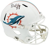 De'Von Achane Autographed Miami Dolphins White Full Size Speed Replica Helmet Beckett BAS Witness Stock #262074