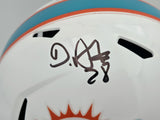 De'Von Achane Autographed Miami Dolphins White Full Size Speed Replica Helmet Beckett BAS Witness Stock #262074