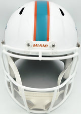 De'Von Achane Autographed Miami Dolphins White Full Size Speed Replica Helmet Beckett BAS Witness Stock #262074