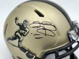 Johnny Manziel Autographed Texas A&M Aggies Gold Heisman Logo Speed Mini Helmet "12 HT" Beckett BAS Witness Stock #262057