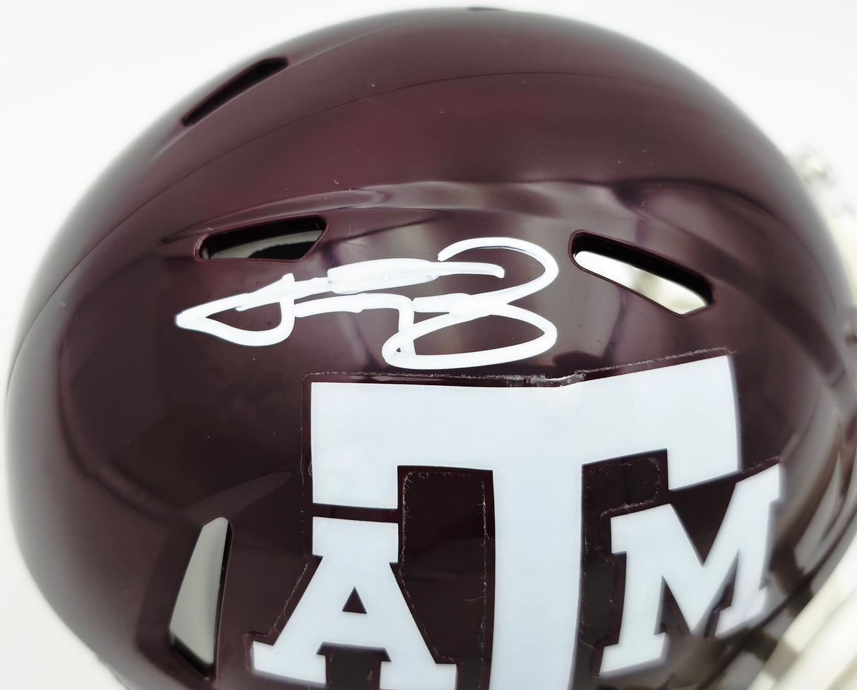 Johnny Manziel Autographed Texas A&M Aggies Maroon Speed Mini Helmet Beckett BAS Witness Stock #262060