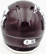 Johnny Manziel Autographed Texas A&M Aggies Maroon Speed Mini Helmet Beckett BAS Witness Stock #262060