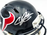 Andre Johnson Autographed Houston Texans Blue Speed Mini Helmet Beckett BAS Witness Stock #262073