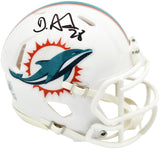 De'Von Achane Autographed Miami Dolphins White Speed Mini Helmet Beckett BAS Witness Stock #262075