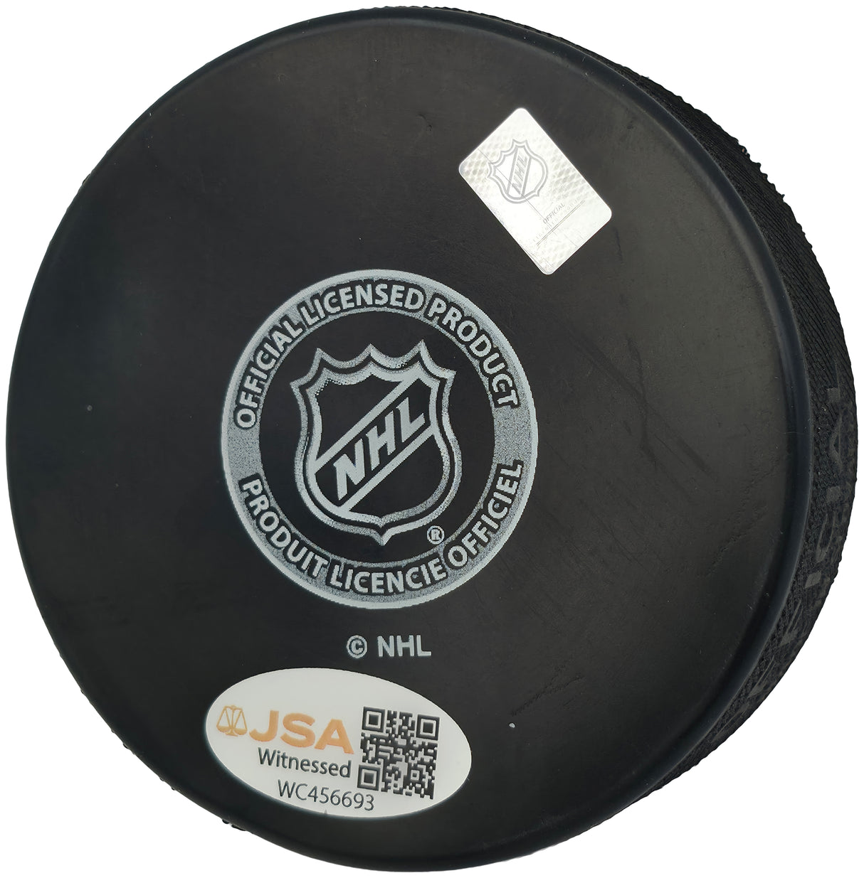 Jaromir Jagr Autographed Official Pittsburgh Penguins Logo Hockey Puck JSA Witness Stock #262093