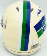 Abraham Abe Lucas Autographed Seattle Seahawks Cream Retro Speed Mini Helmet MCS Holo Stock #263039