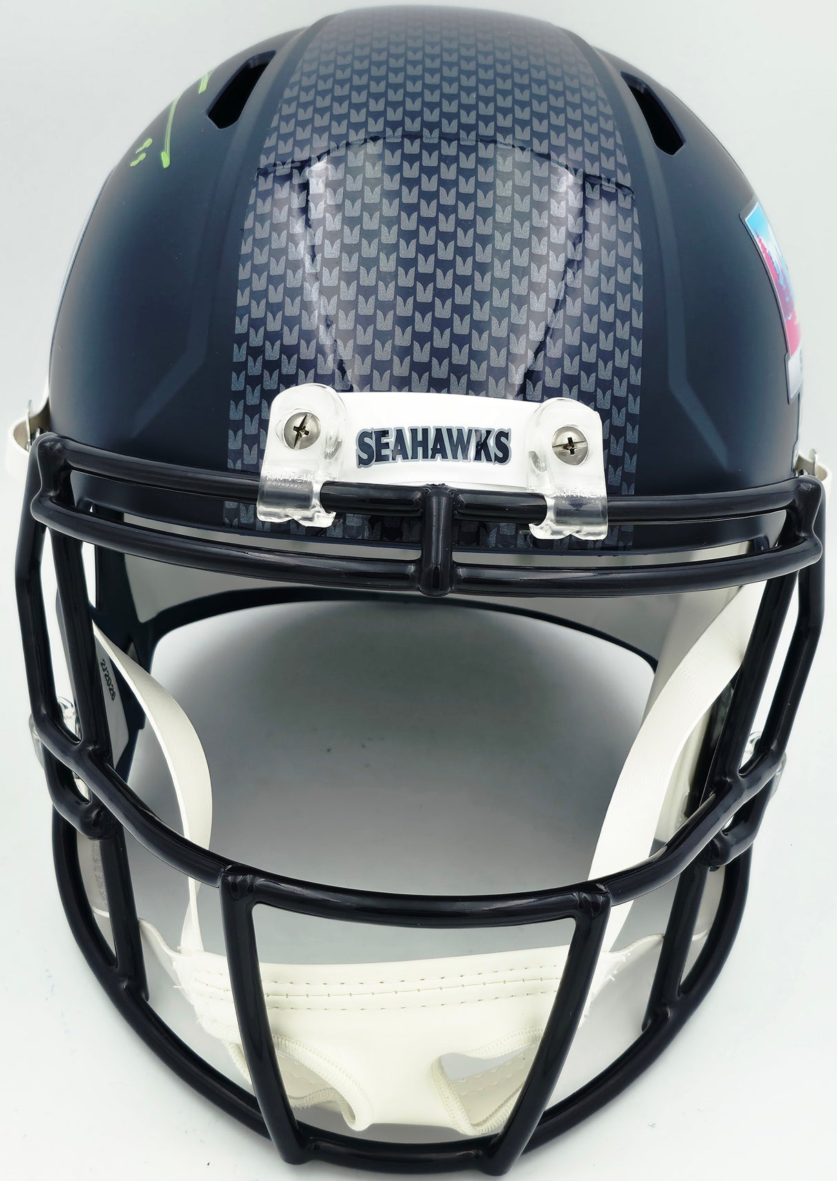 Leonard Williams Autographed Seattle Seahawks Blue Full Size Super Bowl LX Champions Logo Speed Replica Helmet Beckett BAS Witness Stock #262965