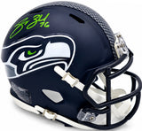 Grey Zabel Autographed Seattle Seahawks Blue Super Bowl LX Champions Logo Speed Mini Helmet MCS Holo Stock #263029
