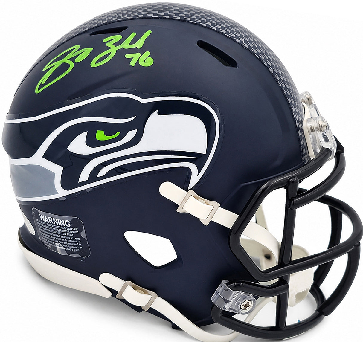 Grey Zabel Autographed Seattle Seahawks Blue Speed Mini Helmet MCS Holo Stock #263028