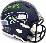 Grey Zabel Autographed Seattle Seahawks Blue Speed Mini Helmet MCS Holo Stock #263028