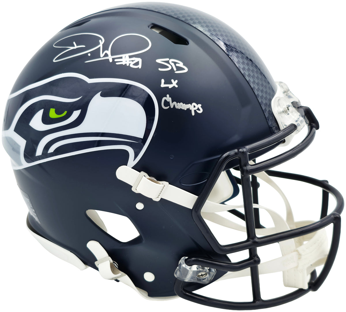 Devon Witherspoon Autographed Seattle Seahawks Blue Full Size Speed Authentic Helmet "SB LX Champs" Beckett BAS Witness Stock #265435