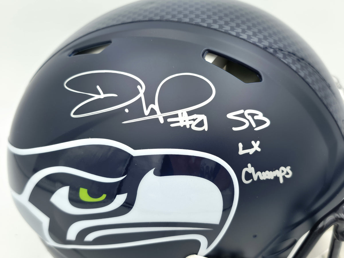 Devon Witherspoon Autographed Seattle Seahawks Blue Full Size Speed Authentic Helmet "SB LX Champs" Beckett BAS Witness Stock #265435