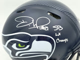 Devon Witherspoon Autographed Seattle Seahawks Blue Full Size Speed Authentic Helmet "SB LX Champs" Beckett BAS Witness Stock #265435