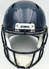 Devon Witherspoon Autographed Seattle Seahawks Blue Full Size Speed Replica Helmet Beckett BAS Witness Stock #265436