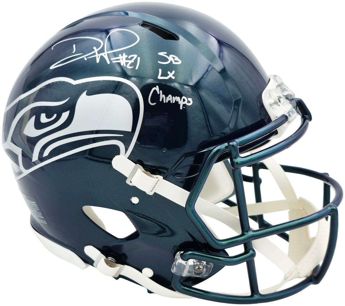Devon Witherspoon Autographed Seattle Seahawks Full Size Rivalries Speed Authentic Helmet "SB LX Champs" Beckett BAS Witness Stock #265437