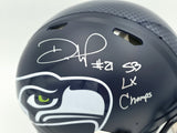 Devon Witherspoon Autographed Seattle Seahawks Blue Full Size Super Bowl LX Champions Logo Speed Authentic Helmet "SB LX Champs" Beckett BAS Witness Stock #265439
