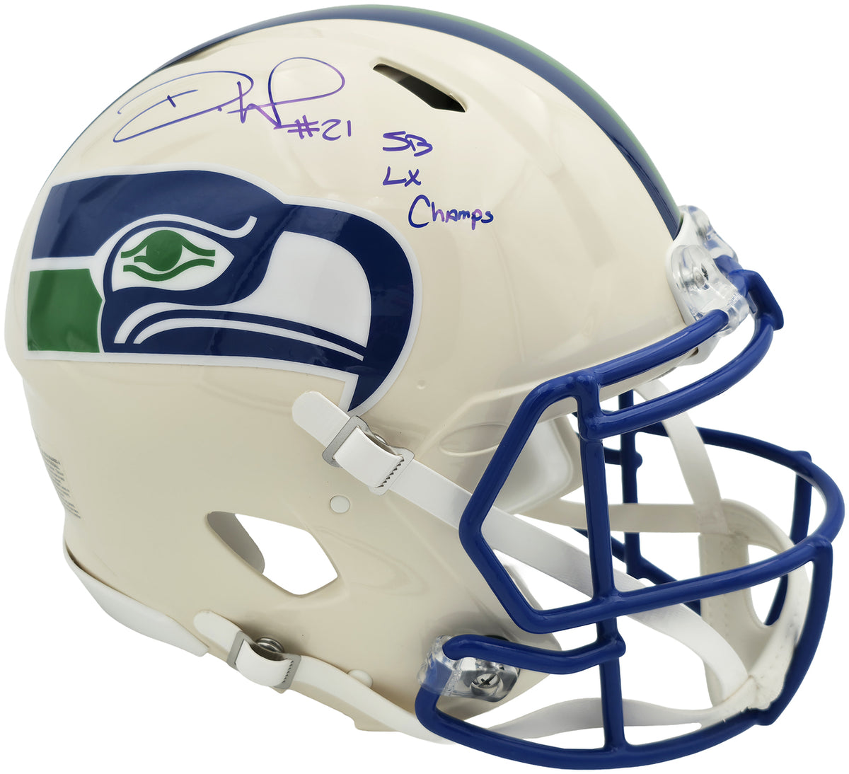 Devon Witherspoon Autographed Seattle Seahawks Cream Full Size Retro Speed Authentic Helmet "SB LX Champs" Beckett BAS Witness Stock #265442