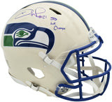 Devon Witherspoon Autographed Seattle Seahawks Cream Full Size Retro Speed Authentic Helmet "SB LX Champs" Beckett BAS Witness Stock #265442