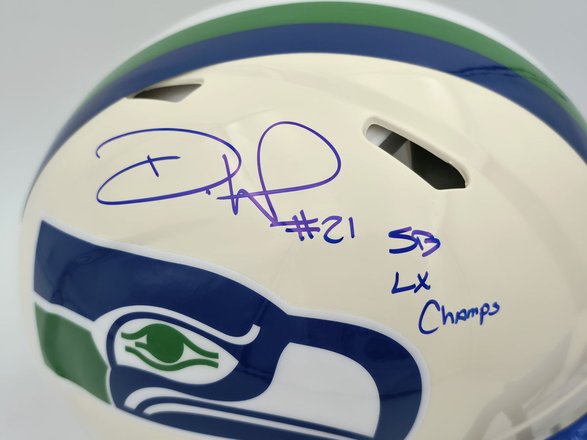 Devon Witherspoon Autographed Seattle Seahawks Cream Full Size Retro Speed Authentic Helmet "SB LX Champs" Beckett BAS Witness Stock #265442