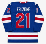 1980 Team USA Mike Eruzione Autographed Blue Jersey JSA Witness Stock #262979