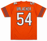 Chicago Bears Brian Urlacher Autographed Orange Jersey "HOF 18" Beckett BAS Witness Stock #263340